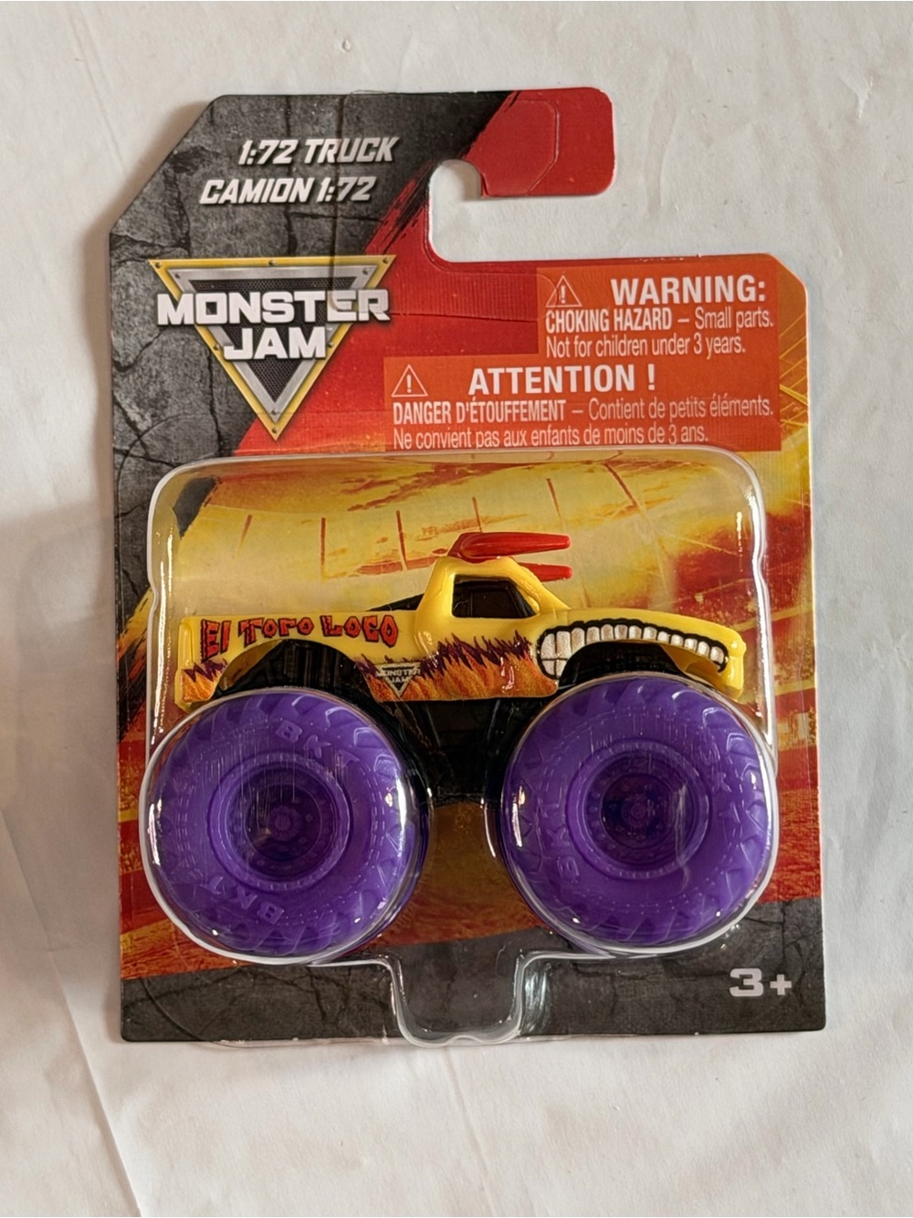 Monster Jam El Toro Loco 1:72 Die-Cast Monster Truck Purple Wheels NEW 2026